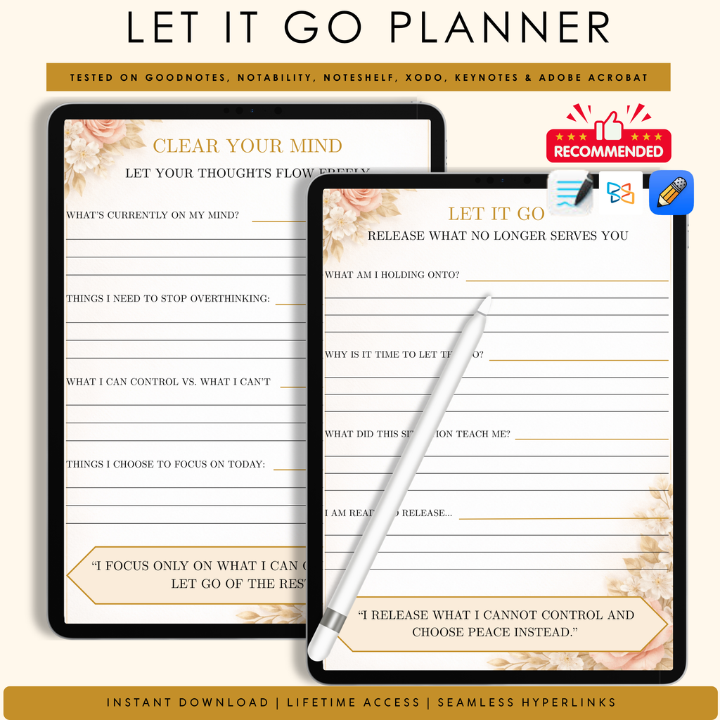 Detach & Let Go Journal | Printable Self Healing Workbook
