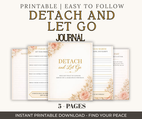 Detach & Let Go Journal | Printable Self Healing Workbook