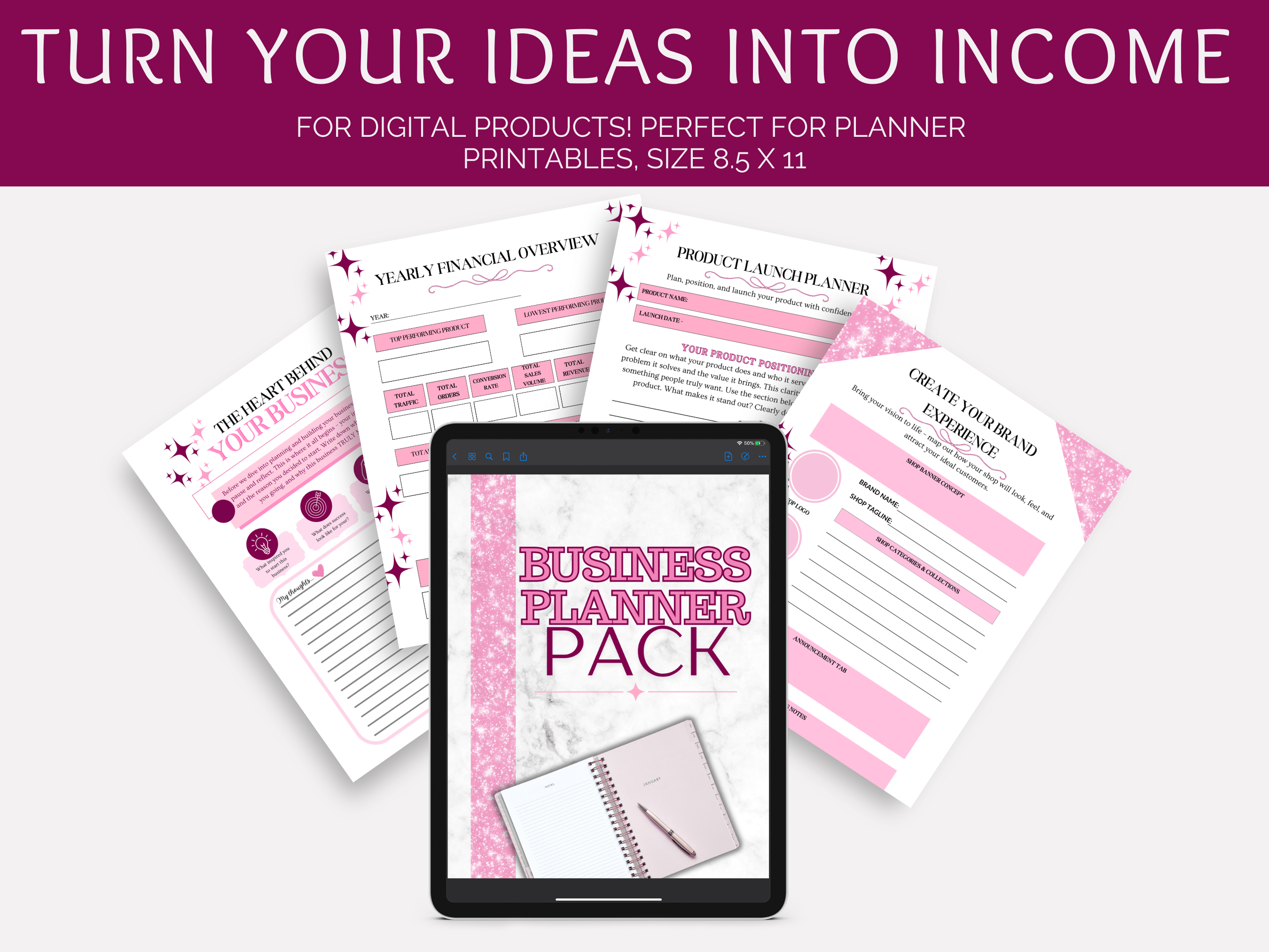 Pink Business Planner Pack – Build, Plan & Grow Your Business