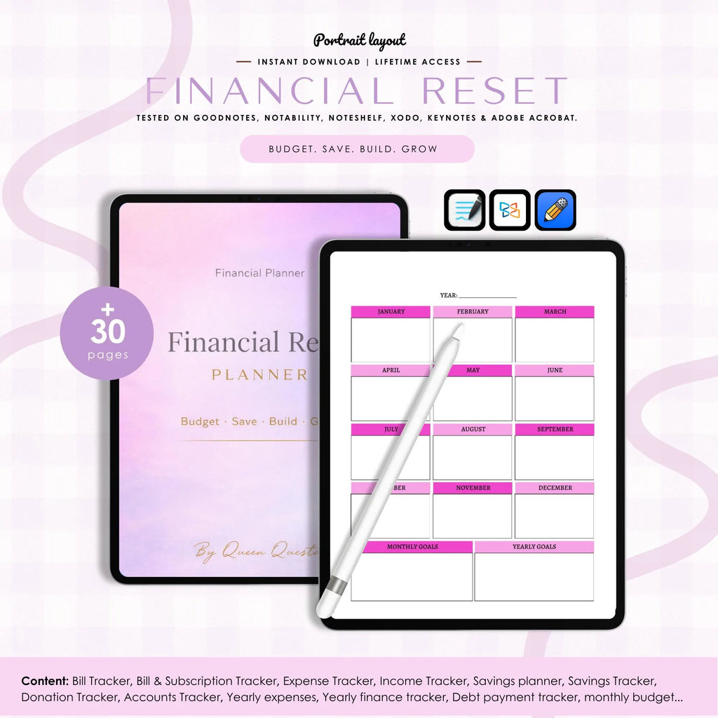 Financial Reset Planner : Take Control of Your Money, Your Goals & Your Future